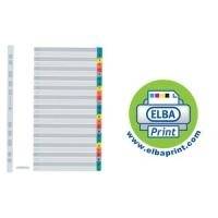 ELBA Mylarkarton-Register, A-Z, ohne ''ST''-''SCH'', 26-teilig DIN A4, Maße: (B)210 x (H)297 mm, farbige Taben (596581-20)