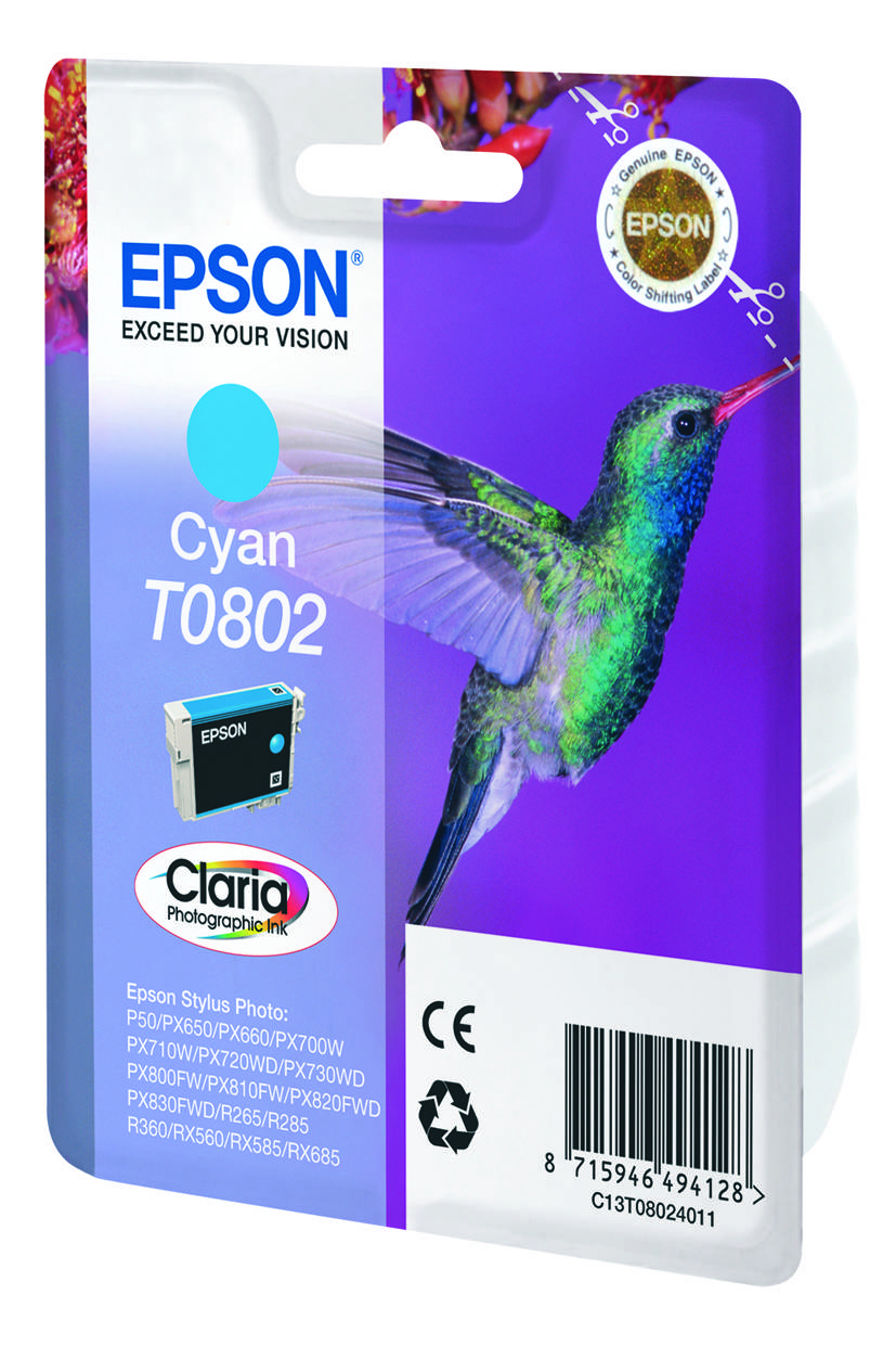 Epson T0802 - Cyan - original - Tintenpatrone