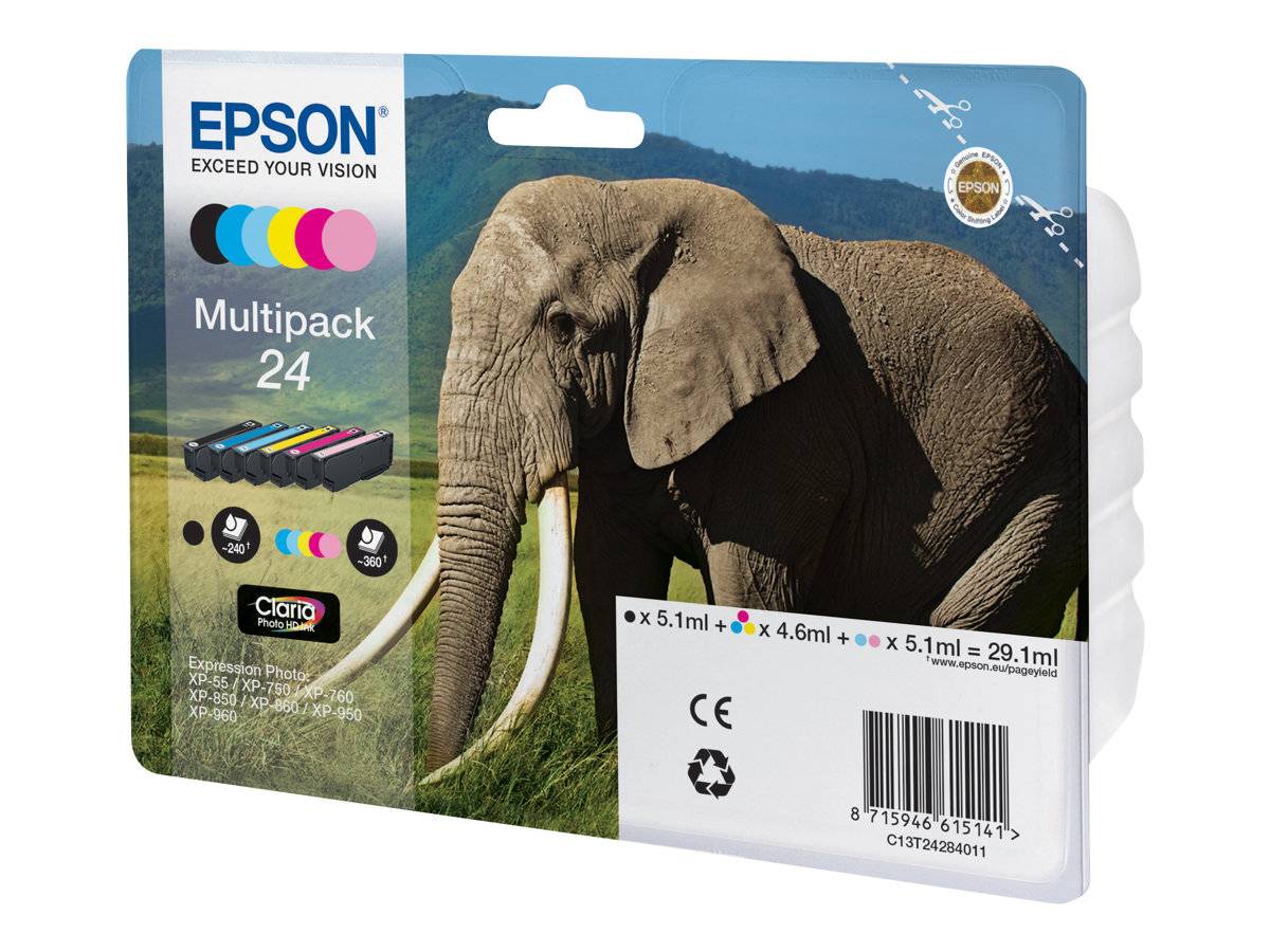 Epson 24 Multipack - 6er-Pack - 29.1 ml - Schwarz, Gelb, Cyan, Magenta, hellmagentafarben, hell Cyan