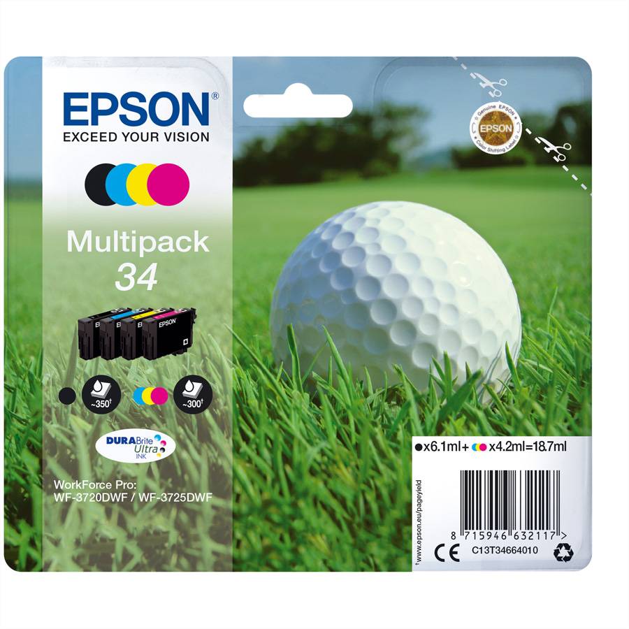 Epson 34 - 4er-Pack - Schwarz, Gelb, Cyan, Magenta