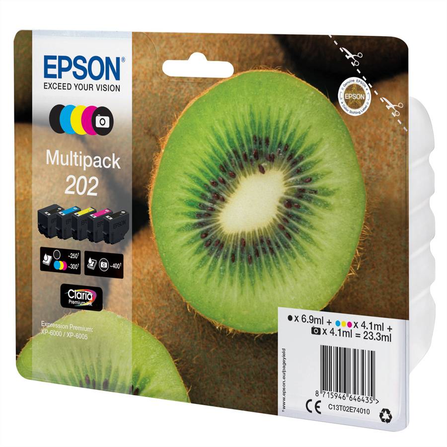 Epson Multipack 202 - 5er-Pack - Schwarz, Gelb, Cyan, Magenta, Photo schwarz
