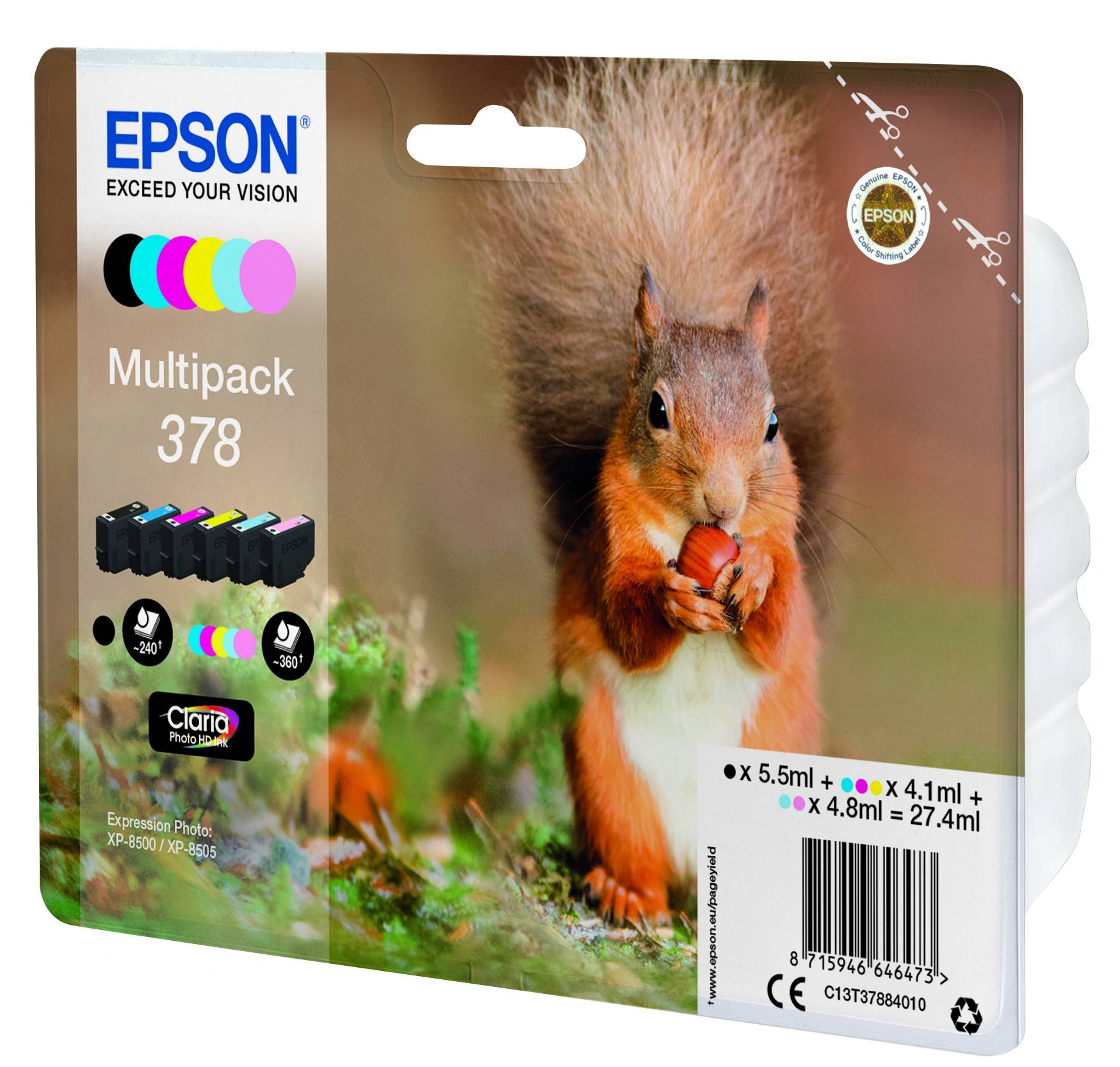 Epson Multipack 378 - 6er-Pack - Schwarz, Gelb, Cyan, Magenta, hellmagentafarben, hell Cyan