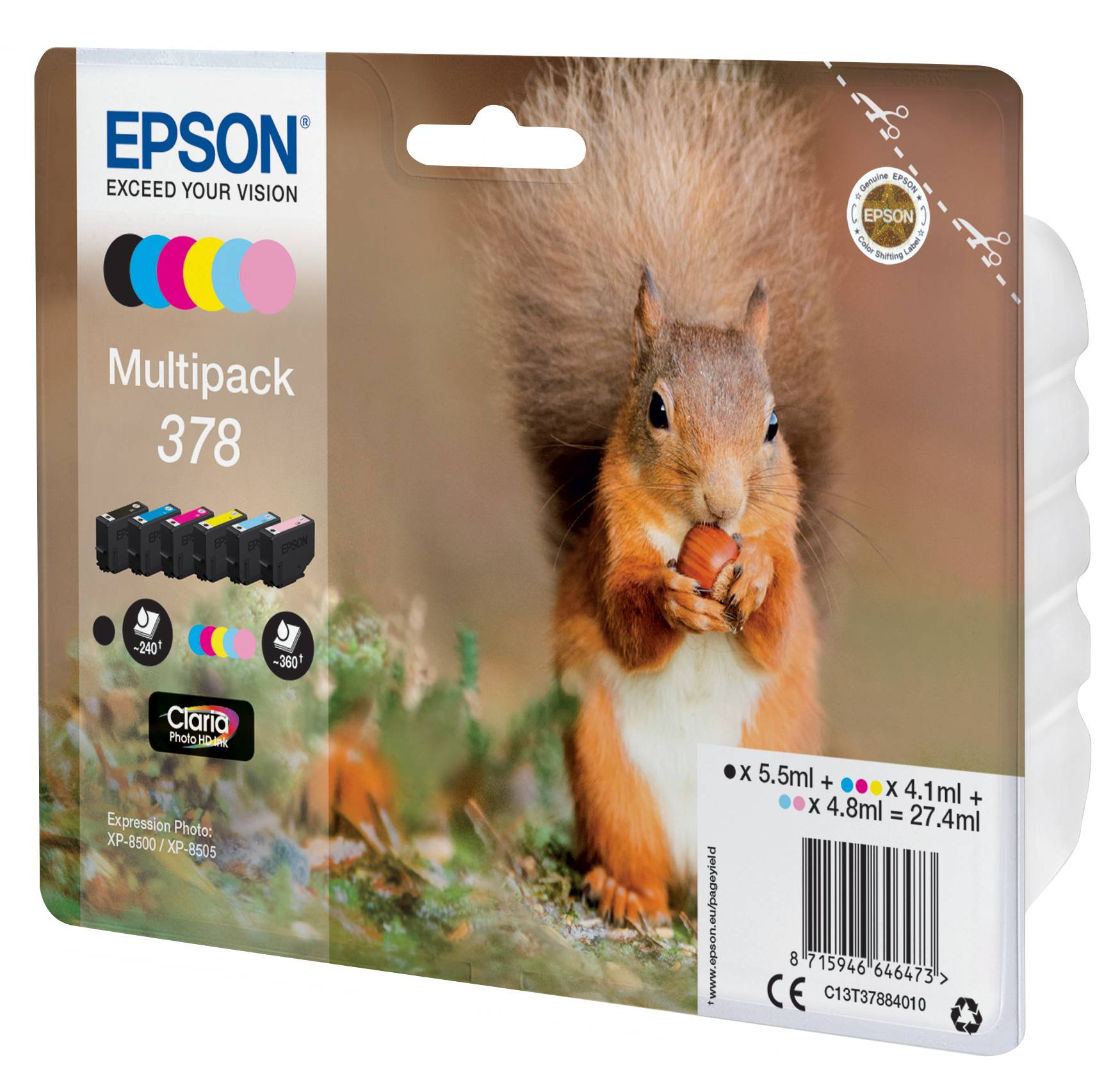 Epson Multipack 378 - 6er-Pack - Schwarz, Gelb, Cyan, Magenta, hellmagentafarben, hell Cyan