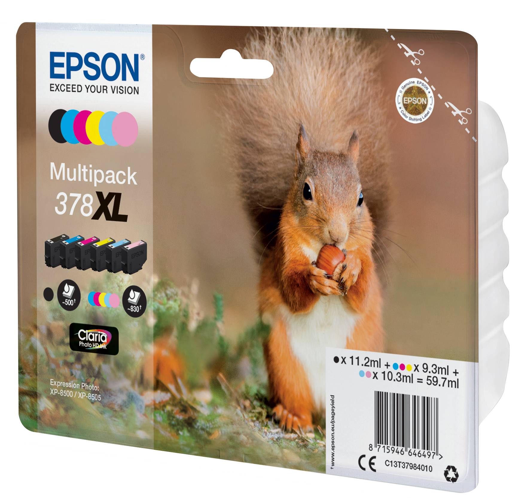 Epson 378XL Multipack - 6er-Pack - XL - Schwarz, Gelb, Cyan, Magenta, hellmagentafarben, hell Cyan