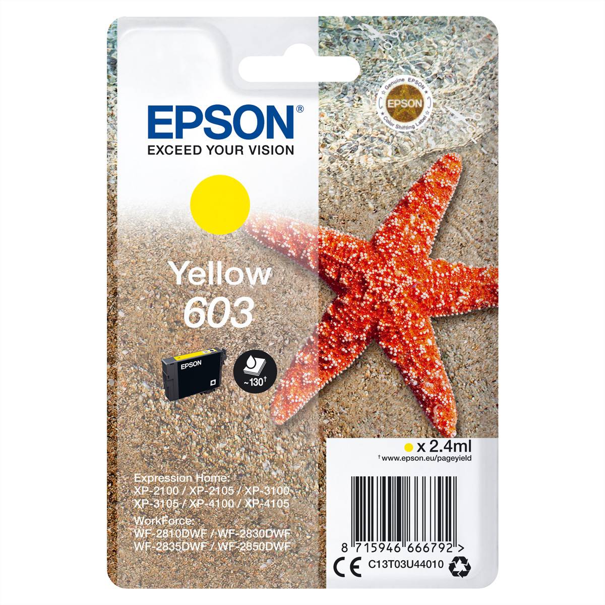Epson 603 - 2.4 ml - Gelb - original - Blisterverpackung