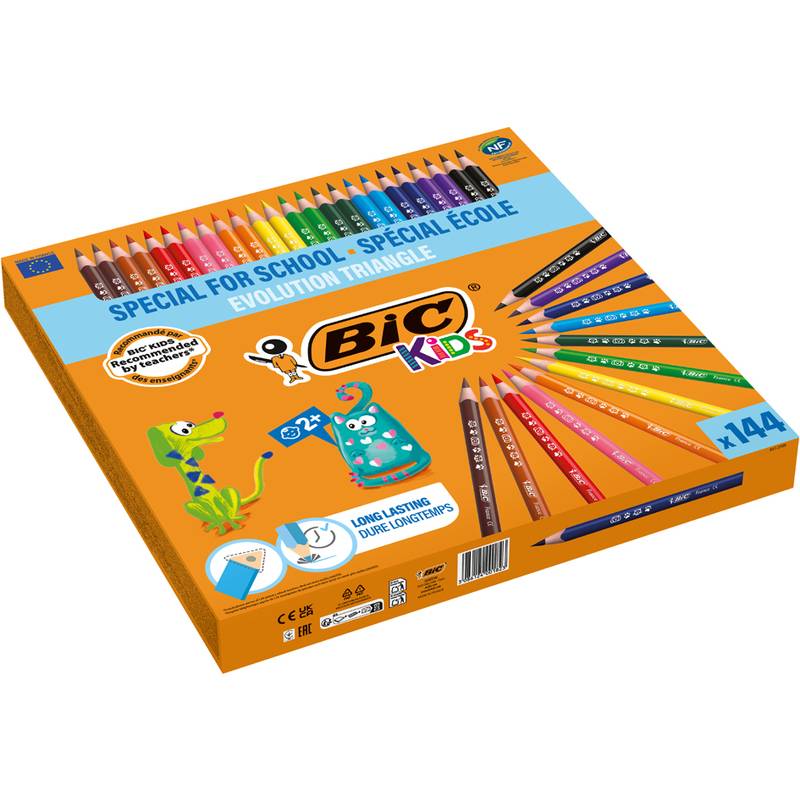 BIC KIDS Dreikant-Buntstifte Evolution Triangle, 144er Pack