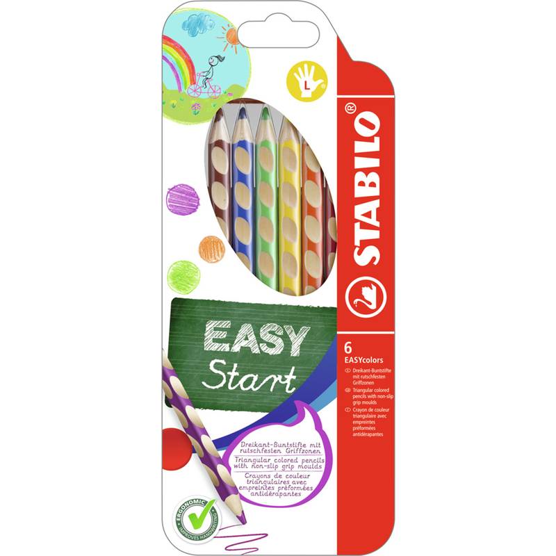 STABILO Dreikant-Buntstifte EASYcolors L, 6er Kartonetui