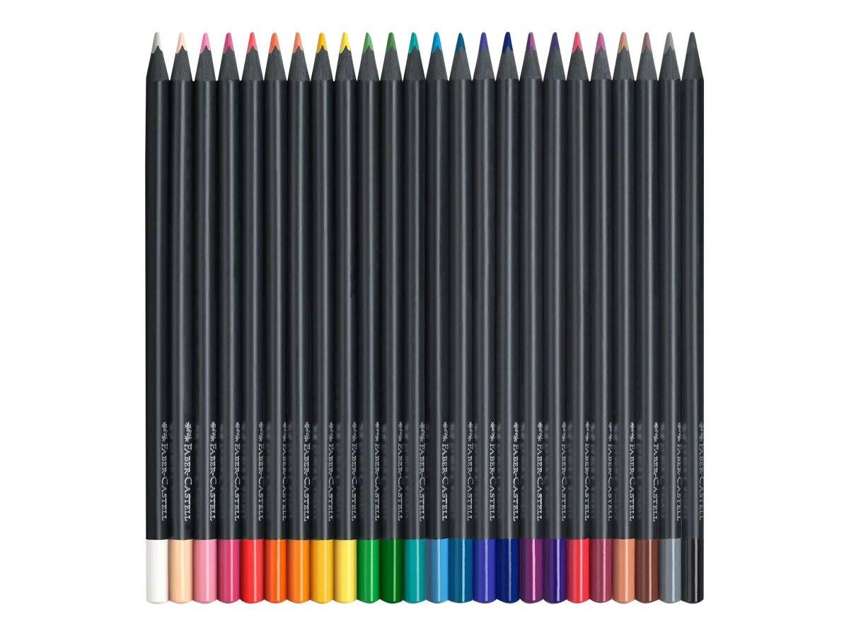 FABER-CASTELL Black Edition - Farbstift - ausgewählte leuchtende Farben (Packung mit 24)