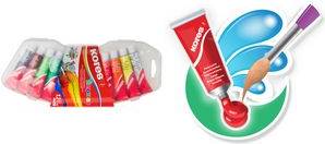 Kores Temperafarbe ''Temperas'', 12er Kunststoffetui hochpigmentierte Farben, mischbar, Aluminiumtuben à 12 ml,