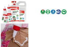 Kores Bastelkleber ''whiteGLUE'', lösungsmittelfrei, 250 g weißer Leim, mit Dosierkappe, trocknet transparent,