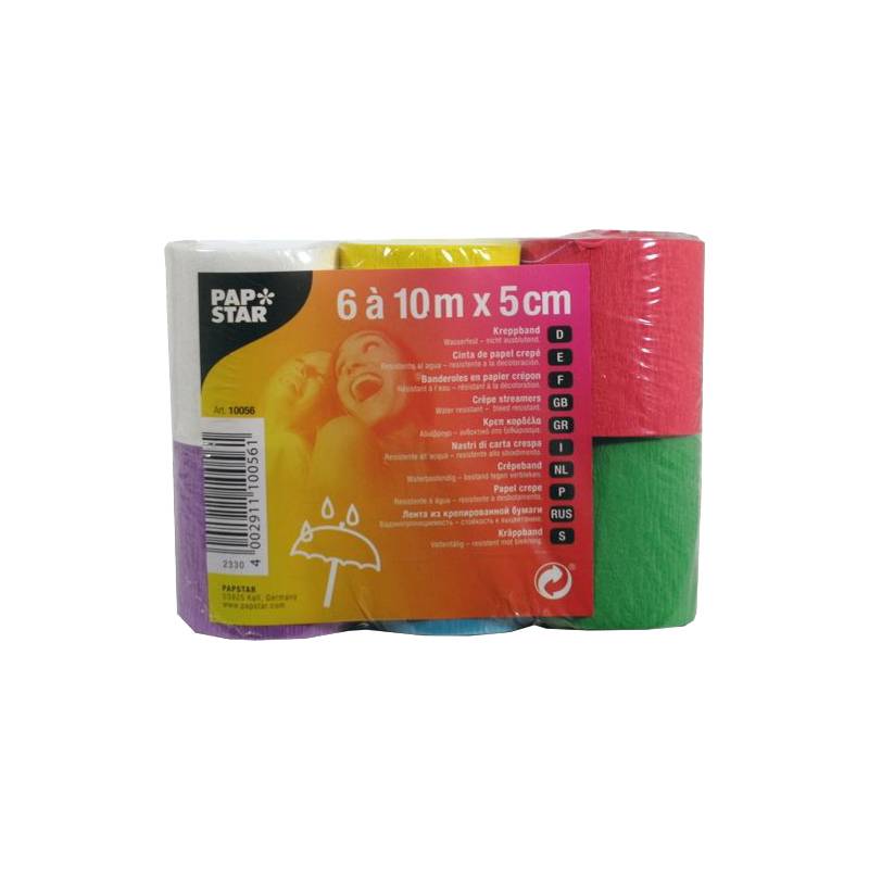 PAPSTAR Krepp-Papier-Rollen, 50 mm x 10 m, sortiert