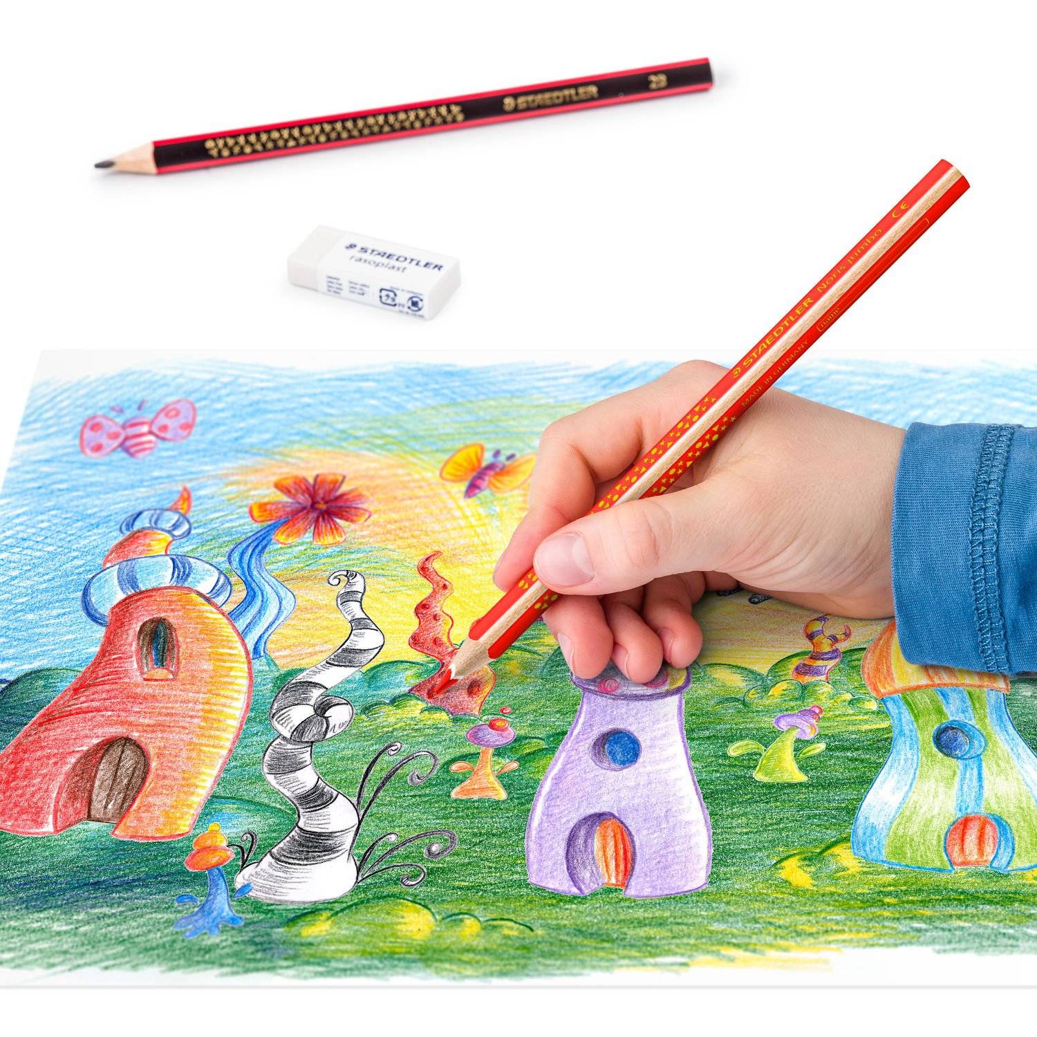 Staedtler 128, Schwarz, Blau, Braun, Grün, Hellblau, Orange, Pfirsich, Rot, Violett, Gelb, 10 Stück(e)