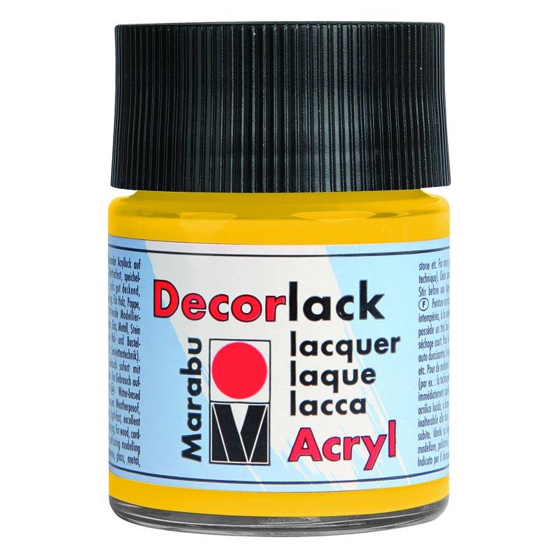Marabu Acryllack "Decorlack", mittelgelb, 50 ml, im Glas
