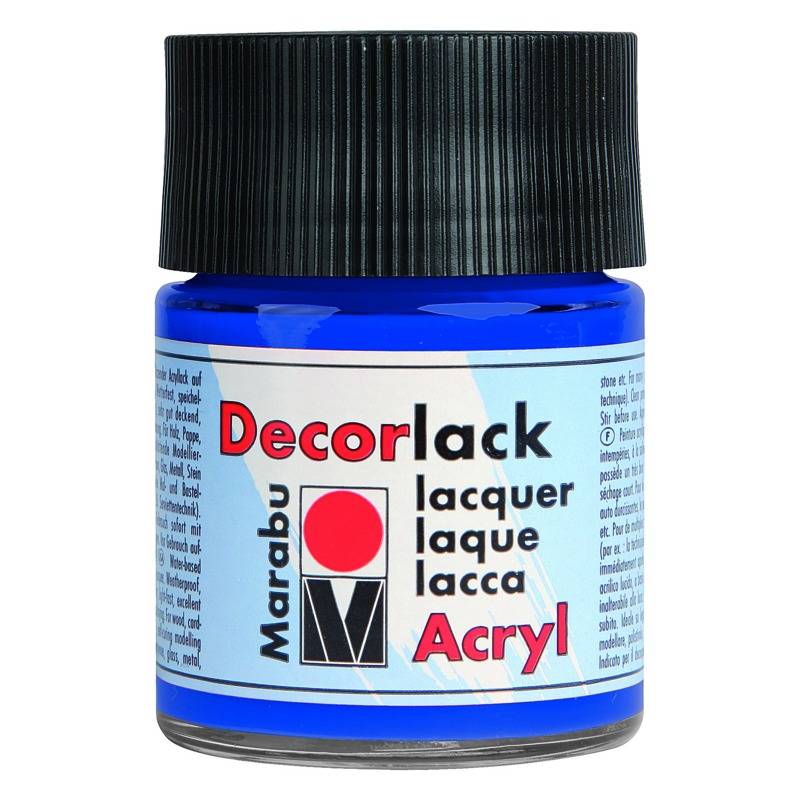 Marabu Acryllack "Decorlack", mittelblau, 50 ml, im Glas