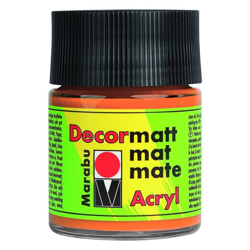 Marabu Acrylfarbe "Decormatt", orange, 50 ml, im Glas