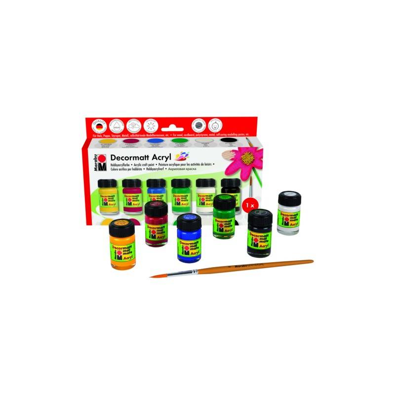 Marabu Acrylfarbe "Decormatt", Starter Set