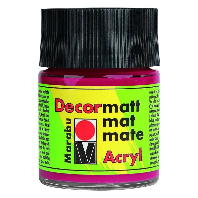 Marabu Acrylfarbe "Decormatt", karminrot, 50 ml, im Glas