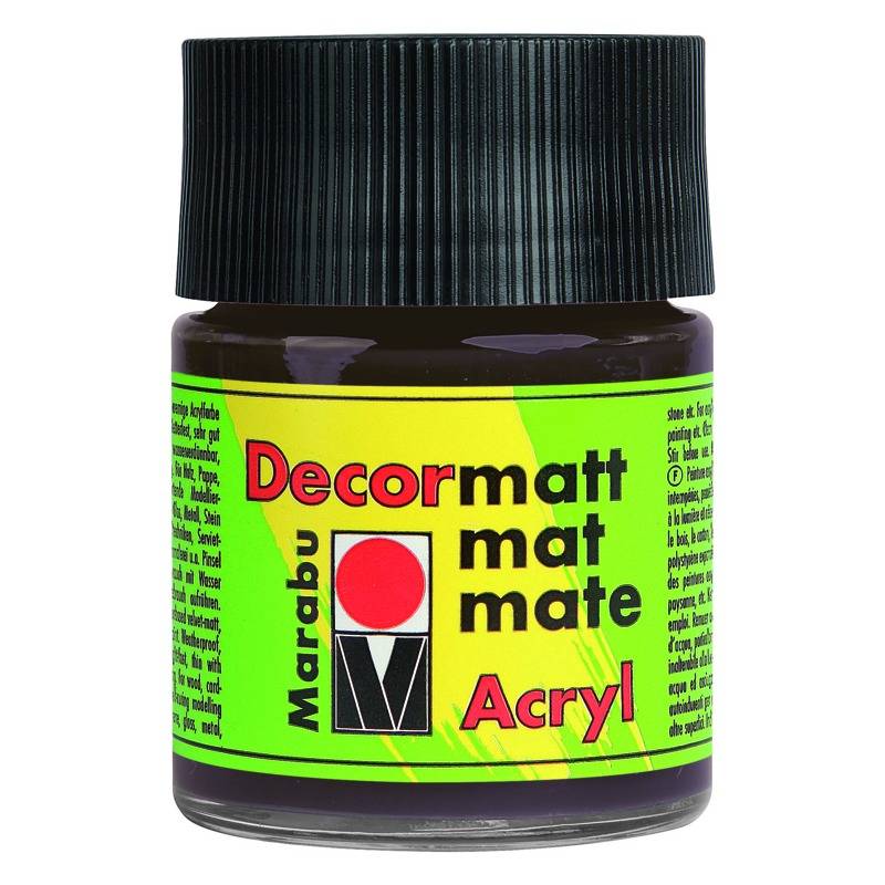 Marabu Acrylfarbe "Decormatt", dunkelbraun, 50 ml, im Glas