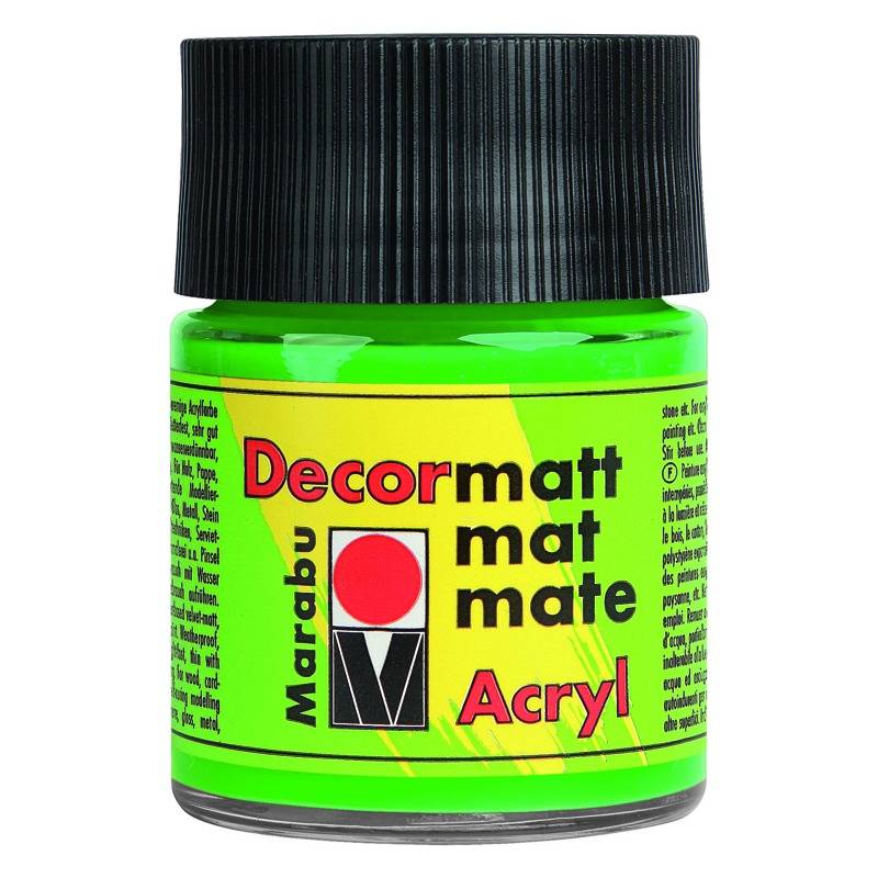 Marabu Acrylfarbe "Decormatt", gelbgrün, 50 ml, im Glas