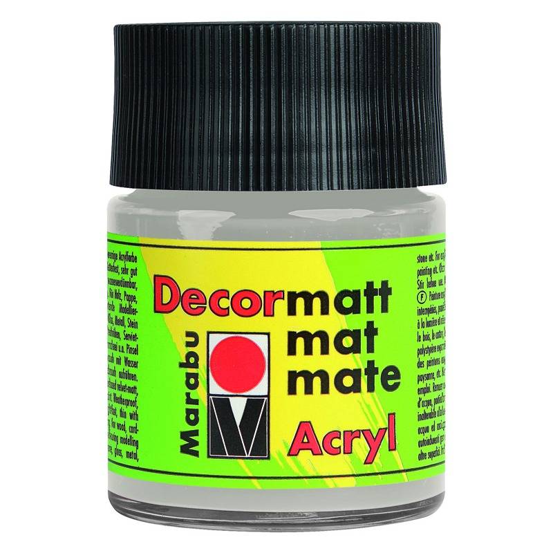Marabu Acrylfarbe "Decormatt", metallic-silber, 50 ml, Glas