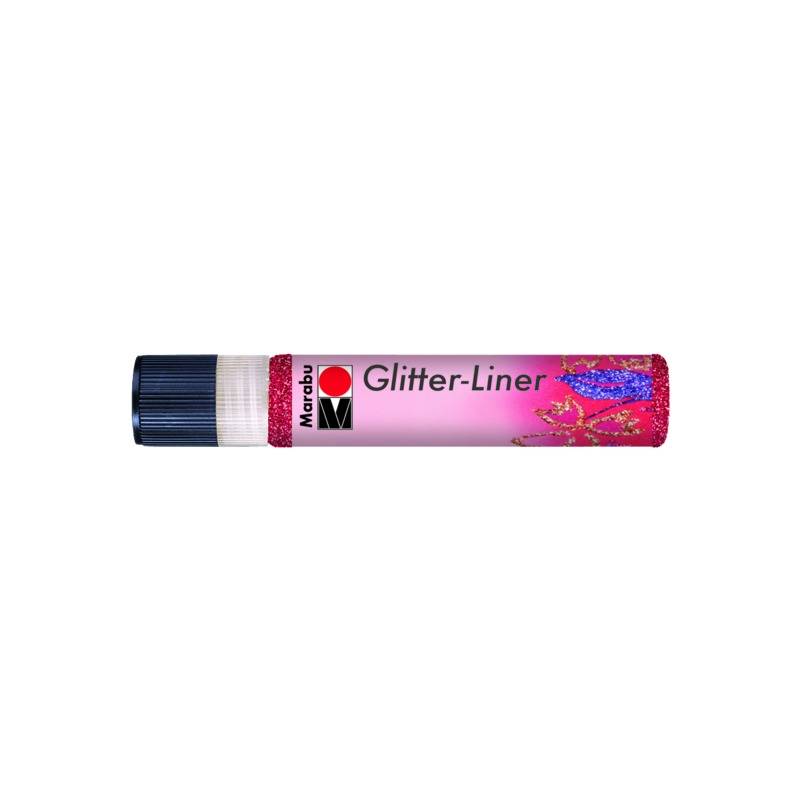 Marabu Effektfarbe "Glitter-Liner", glitter-rubinrot, 25 ml