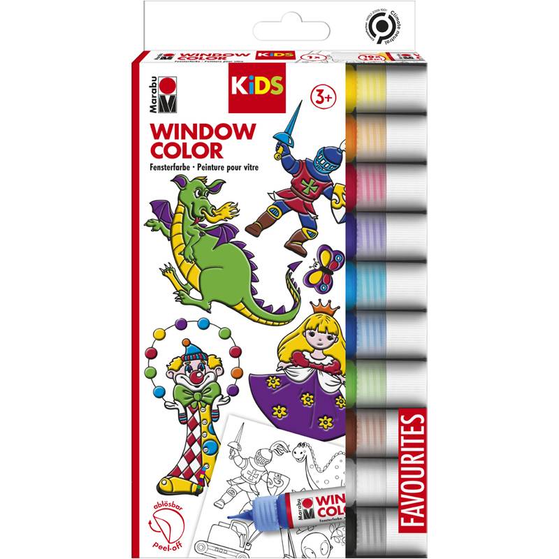 Marabu KiDS Window Color, 10er Set, farbig sortiert