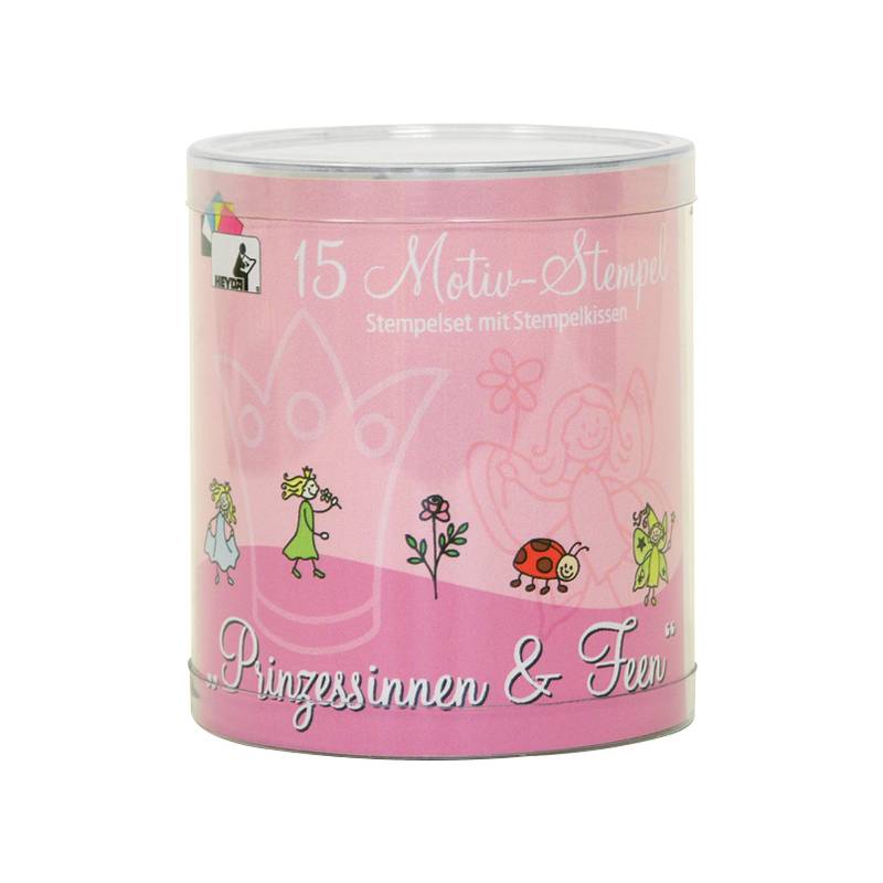 HEYDA Motivstempel-Set "Prinzessinnen & Feen", Runddose
