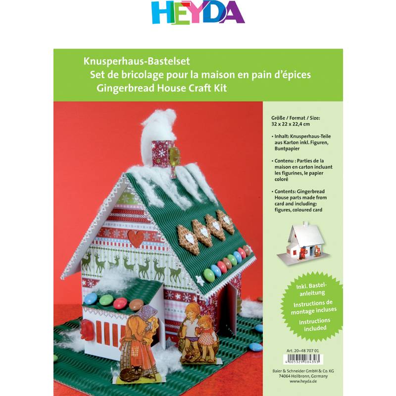 HEYDA Knusperhaus-Bastelset, aus weißem Karton