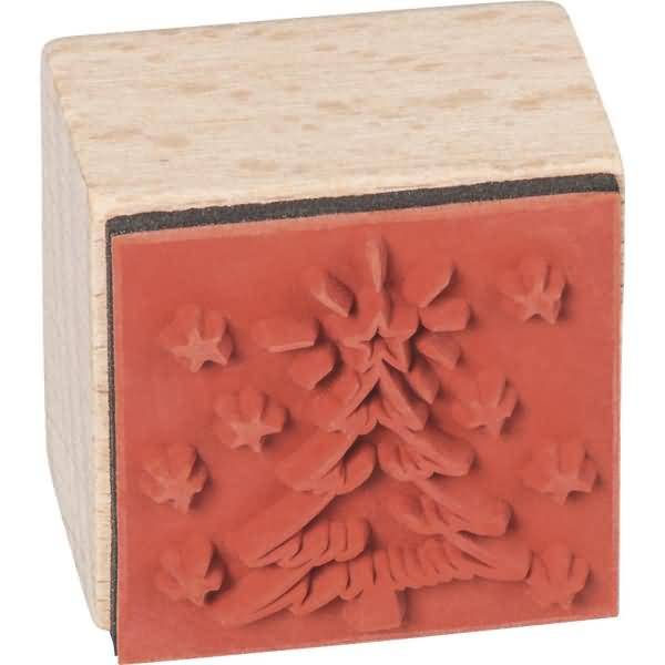 Stempelset Holz 3 Weihnachtsmotive 1,5x15cm Stempelstift rot/grün