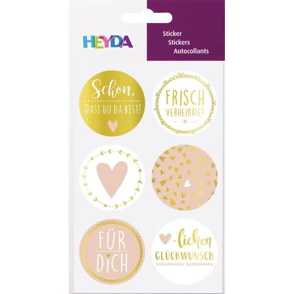 Sticker Schön, dass du da bist.. rund gold