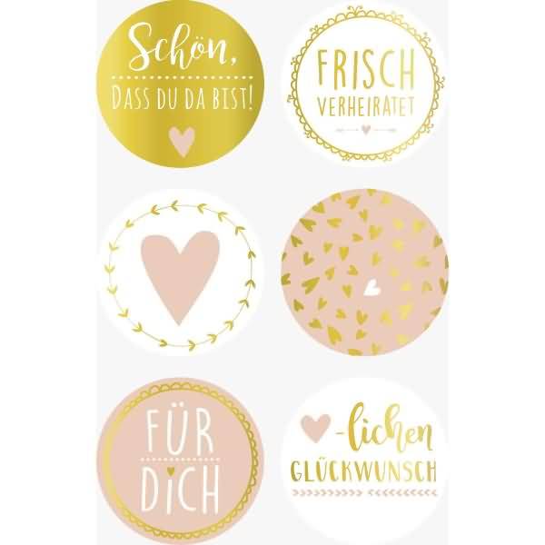 Sticker Schön, dass du da bist.. rund gold