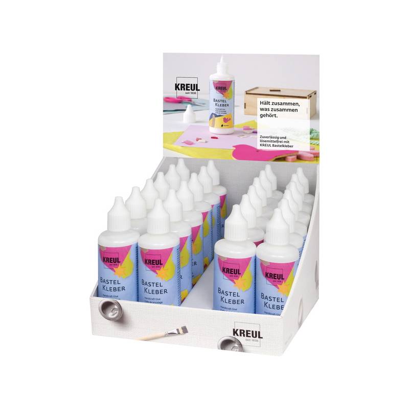 KREUL Bastelkleber, Kunststofflasche, 80 ml, Thekendisplay