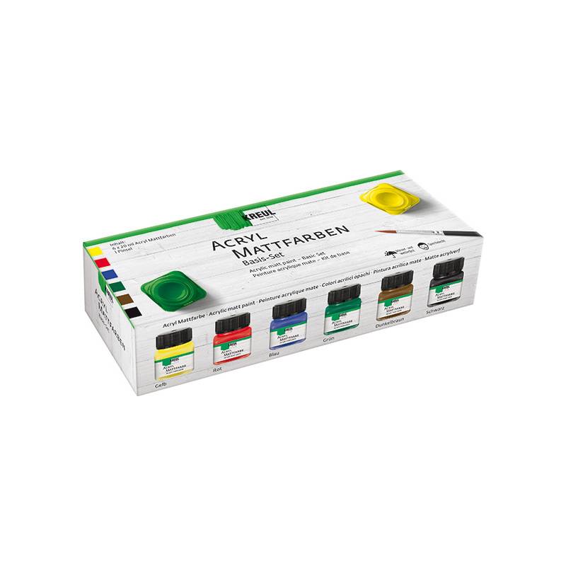 KREUL Acryl-Mattfarbe, Basis-Set 6 x 20 ml