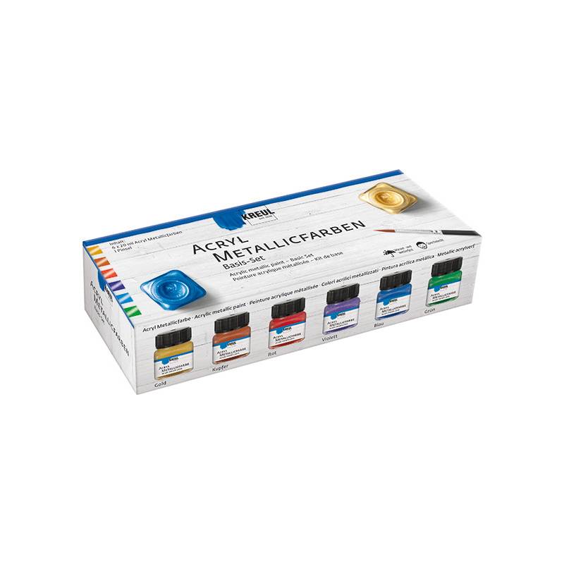 KREUL Acryl-Metallicfarbe, Basis-Set
