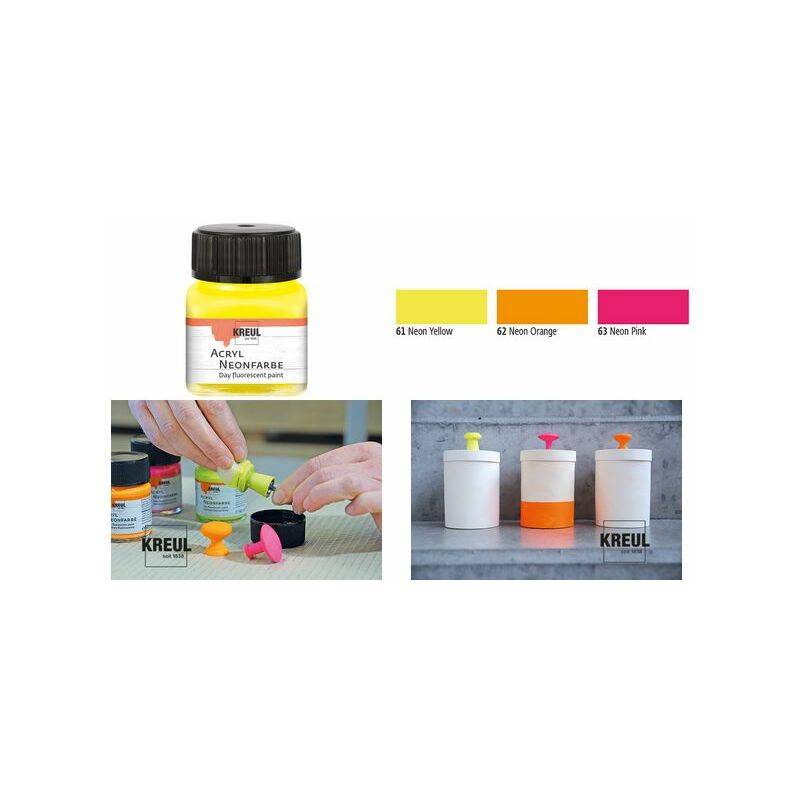 KREUL Acryl-Neonfarbe im Glas, neonpink, 20 ml
