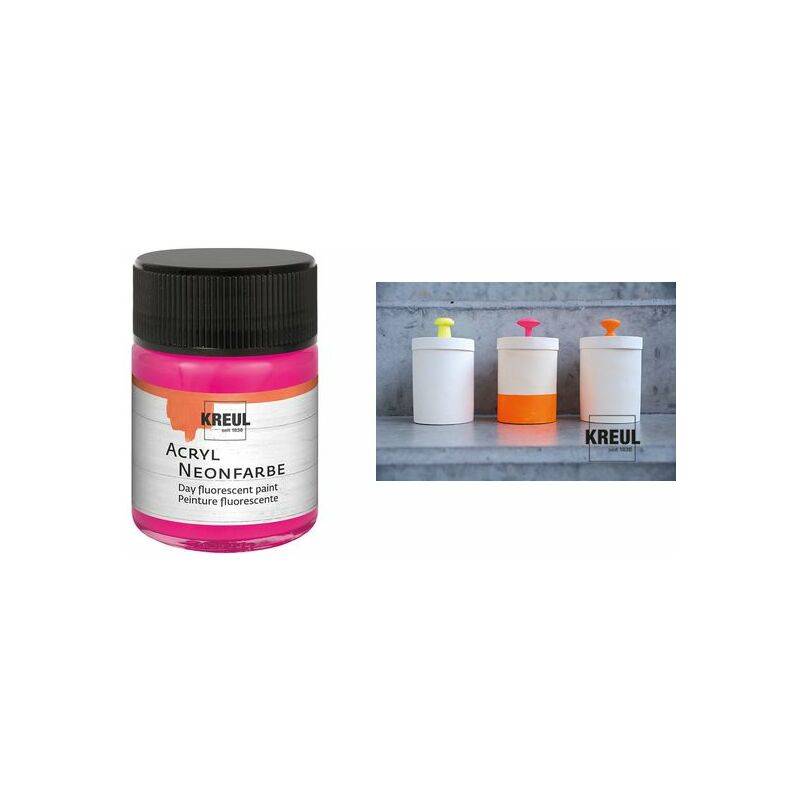 KREUL Acryl-Neonfarbe im Glas, neongelb, 50 ml