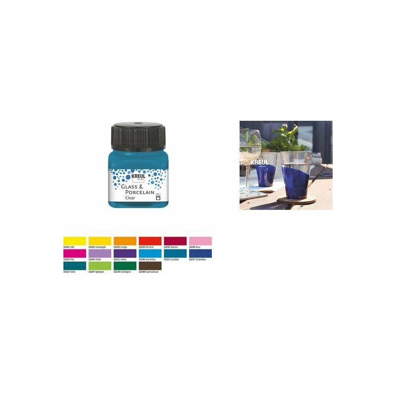 KREUL Glas- und Porzellanfarbe Clear, wasserblau, 20 ml