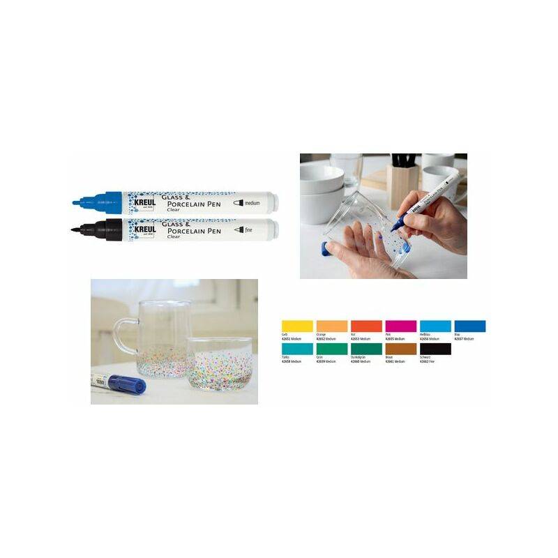 KREUL Glass & Porcelain Pen Clear fine, schwarz