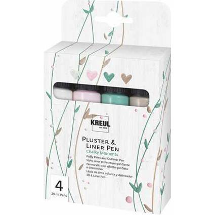 KREUL Pluster & Liner Pen, 4er Set Chalky Moments