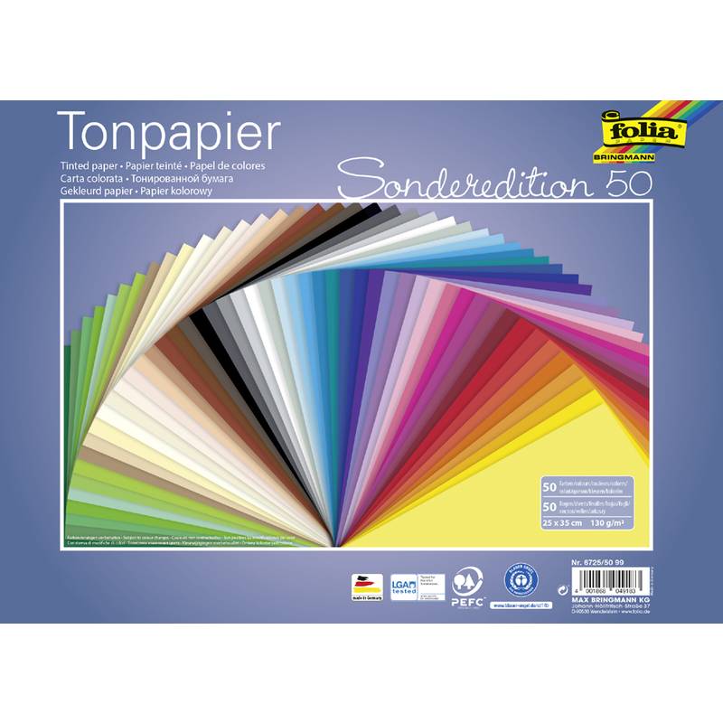 Folia 6725/50 99 - Kunstpapier - 130 g/m² - 50 Blätter - 25 x 35 cm - 50 sheets
