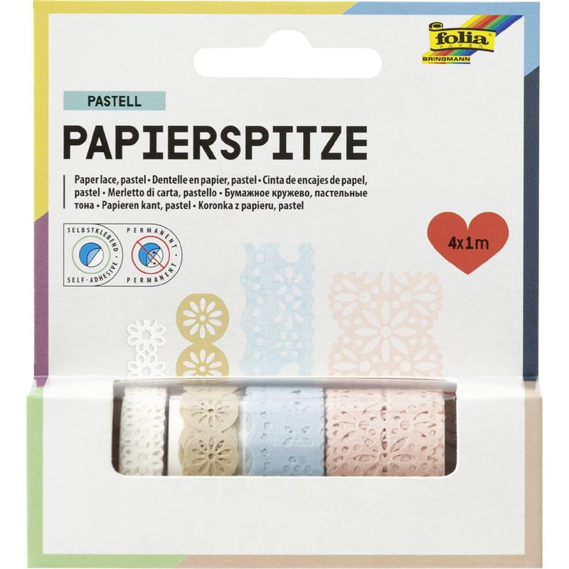 folia Papierbordüren "Country", selbstklebend, farbig