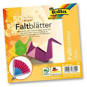 Folia Faltblätter duo mehrfarbig - 50 Blatt