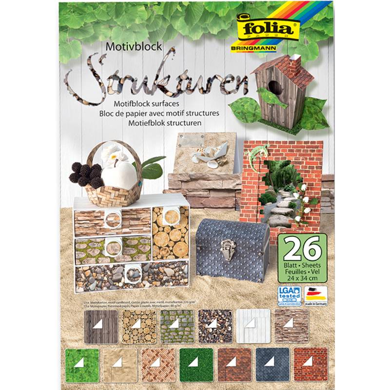 Folia 48149 - 26 Blätter A4 - 80 g/m² - 240x340 mm - 26 Blatt - Motivblock - 24x