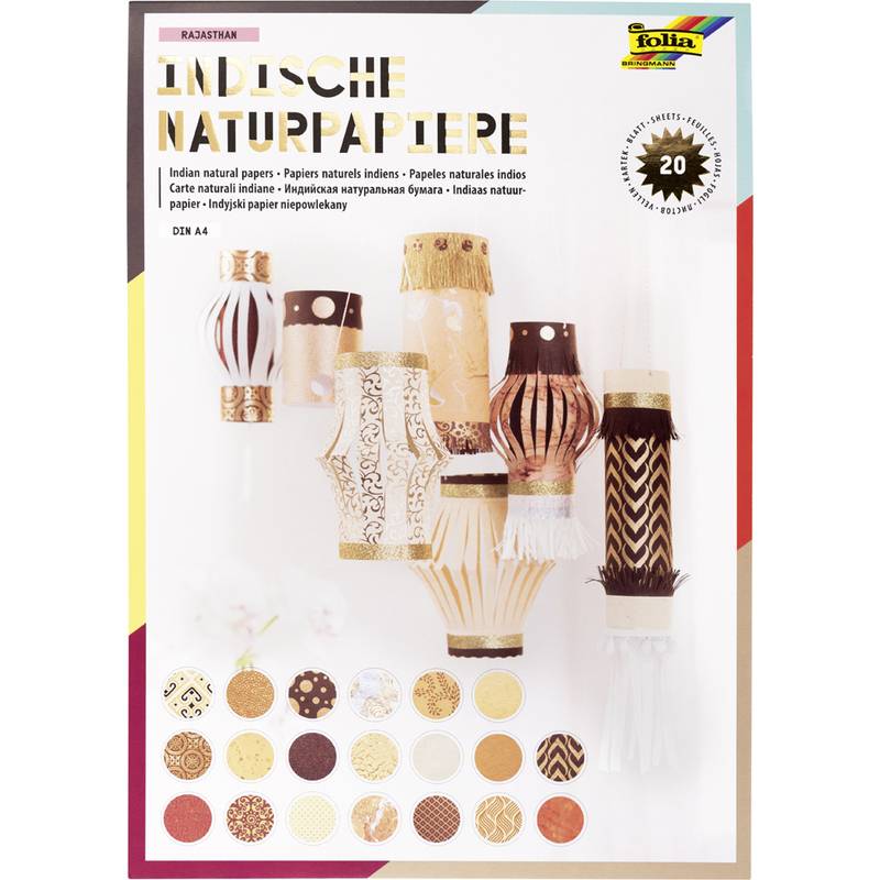 Folia 550404 - Kunstpapier - 20 Blätter - Rajasthan