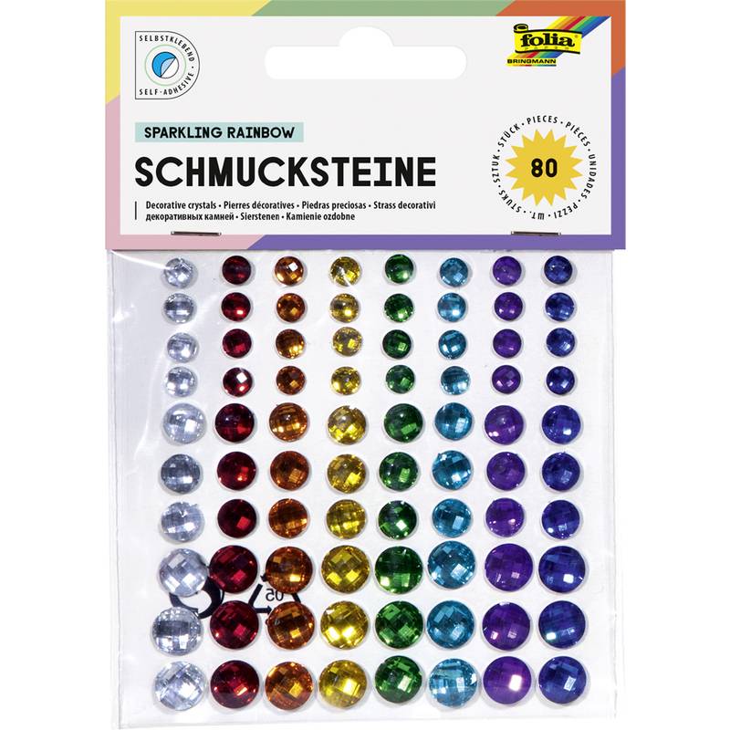 folia Schmucksteine "Rainbow", selbstklebend, sortiert
