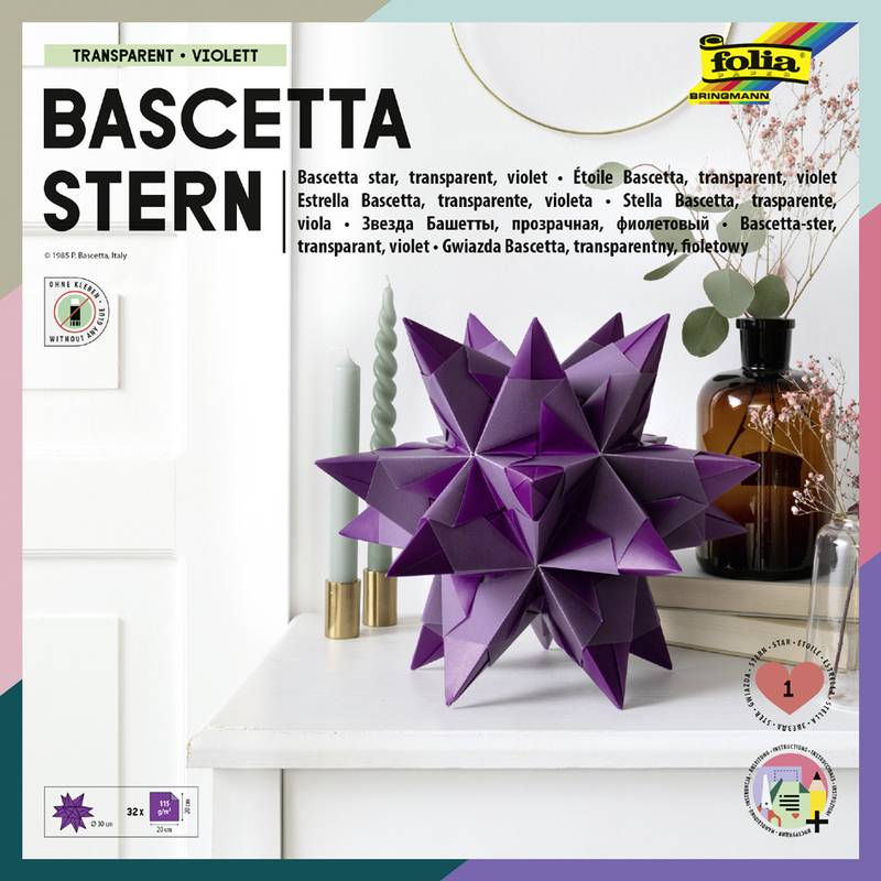 folia Faltblätter Bascetta-Stern, violett-transparent