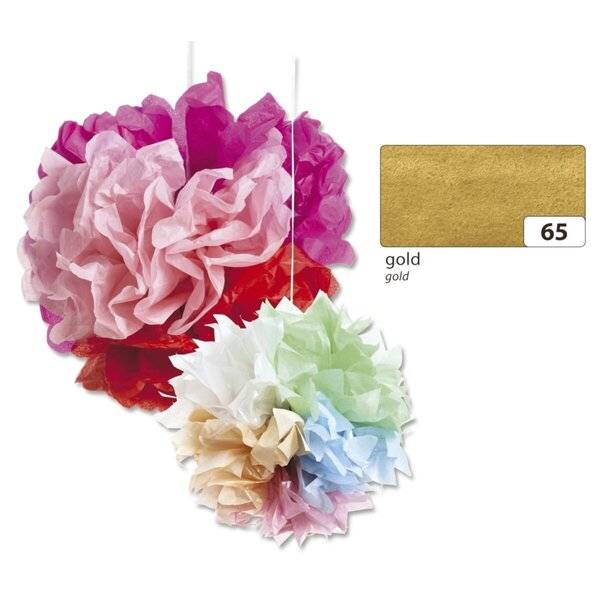 Blumenseide - 50 x 70 cm 5 Bogen gold.