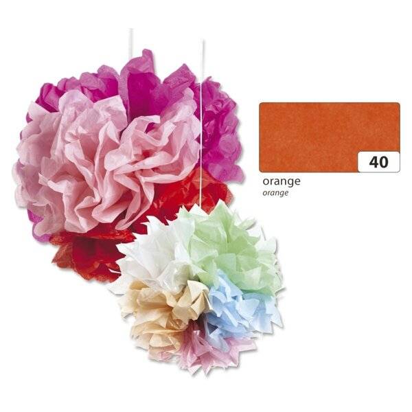 Blumenseide - 50 x 70 cm 5 Bogen orange.