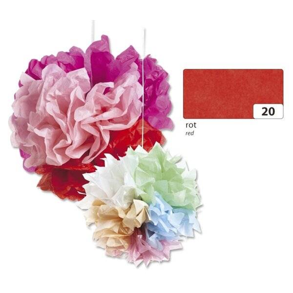 Blumenseide - 50 x 70 cm 5 Bogen rot.