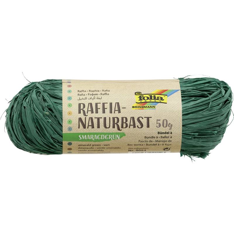 folia Raffia-Naturbast, 50 g, smaragdgrün